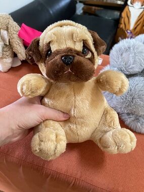 Plush Pug Stuffed Animal - Tan and Brown